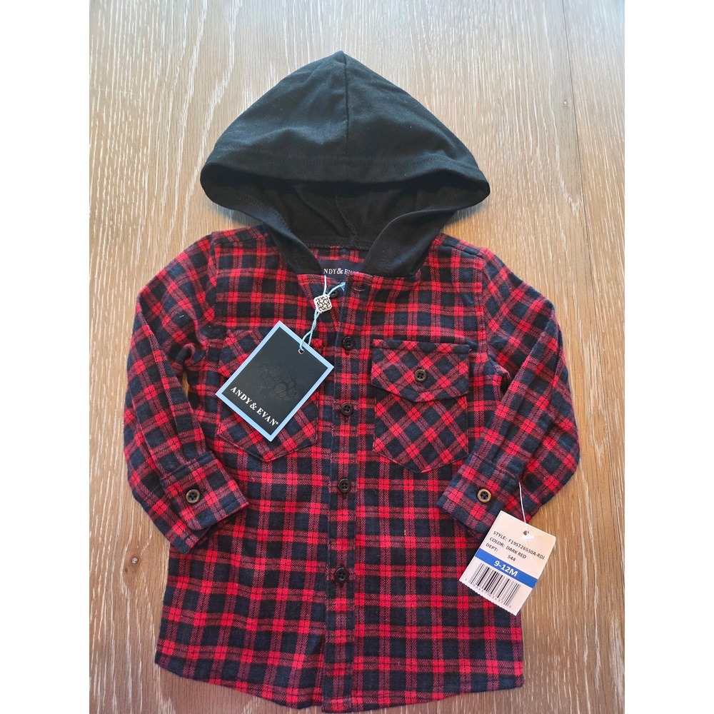 Andy and evan baby boy hooded sweater size 9-12‎ mos